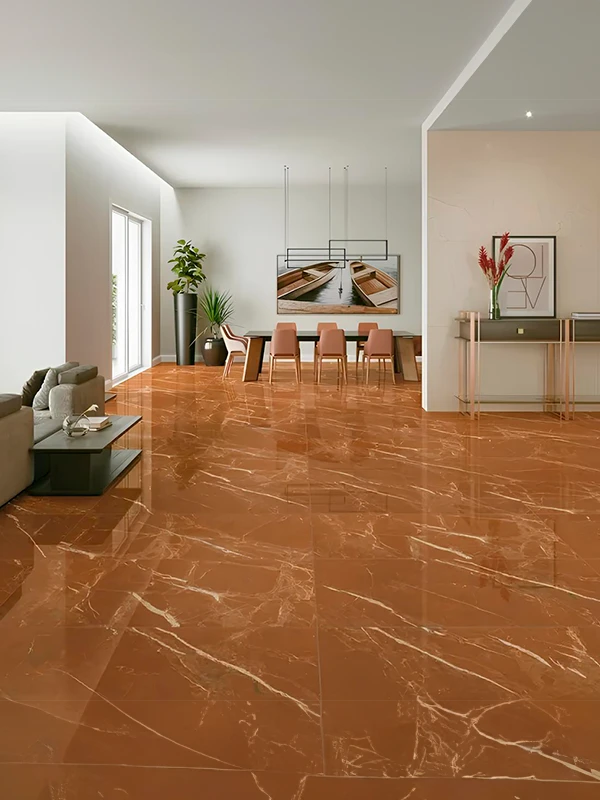 Porcelanato marrom esmaltado