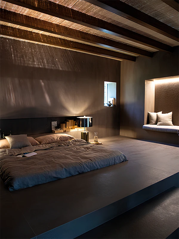 Porcelanato preto para quarto