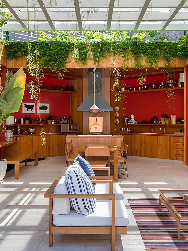 aranda gourmet rustica com pergolado