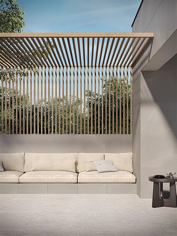 decoração clean para varanda com pergolado