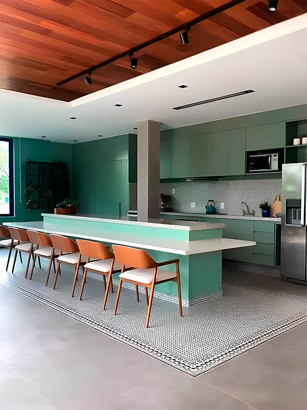 Explorando o Charme do Piso de Cimento Queimado: Dicas, Preços e Locais de Aplicação +40 Fotos 95 área de lazer com piso de cimento queimado