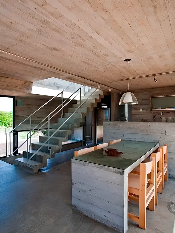 Explorando o Charme do Piso de Cimento Queimado: Dicas, Preços e Locais de Aplicação +40 Fotos 96 área gourmet com cimento queimado aplicado no piso e teto