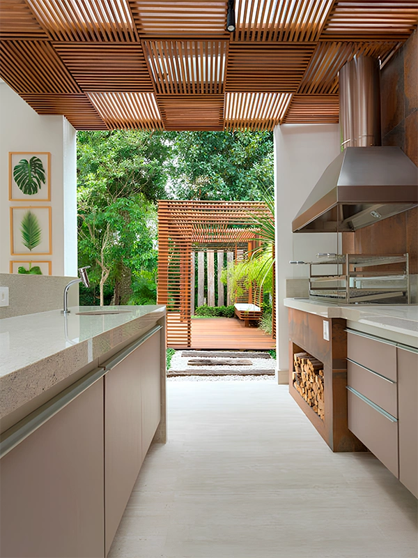 área gourmet com porcelanato fosco