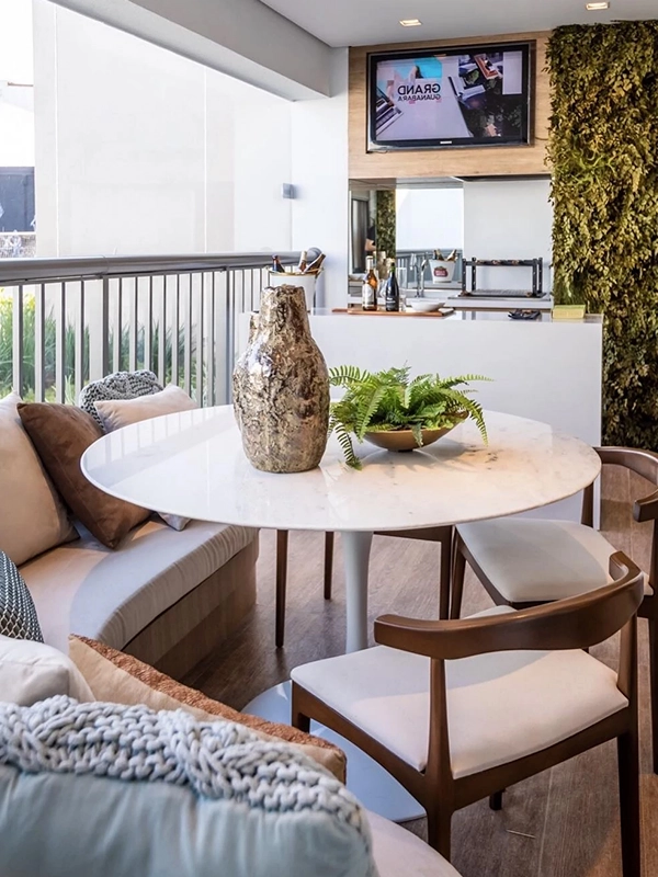designer moderno na área gourmet pequena