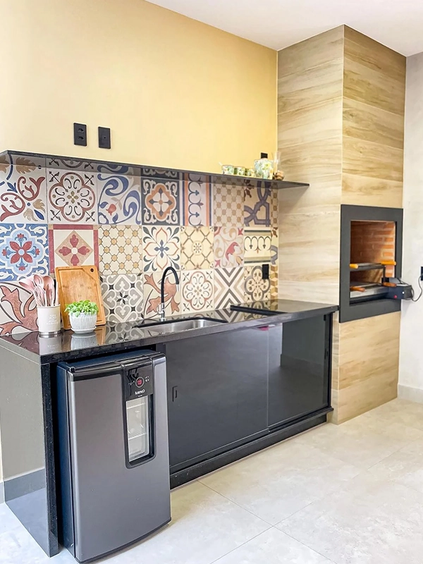 bancada gourmet com mini bar