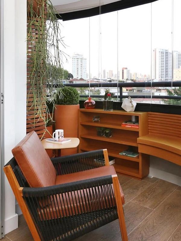 estilo rústico na área gourmet pequena