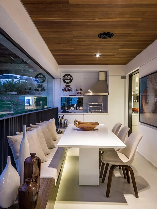 área gourmet entregada com a sala de estar