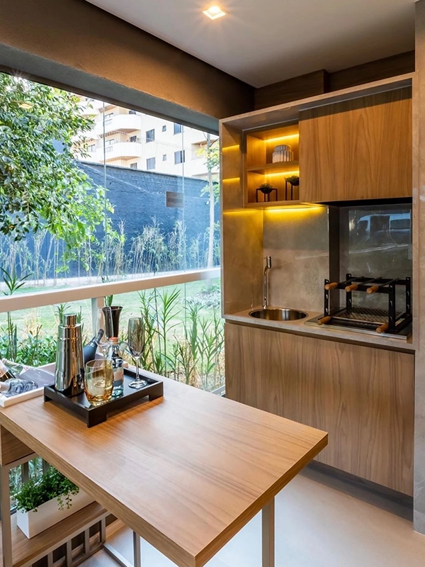 Iluminação para área gourmet pequena de apartamento