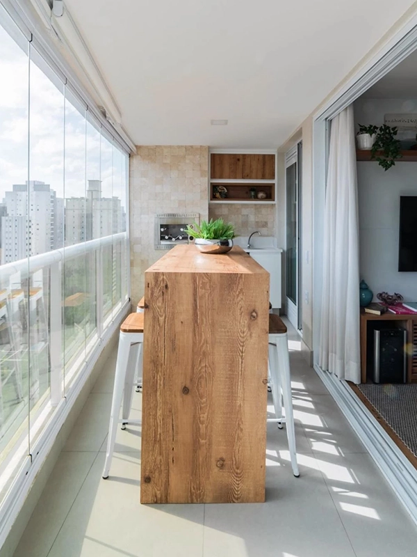 Mostrando um espaço gourmet moderno