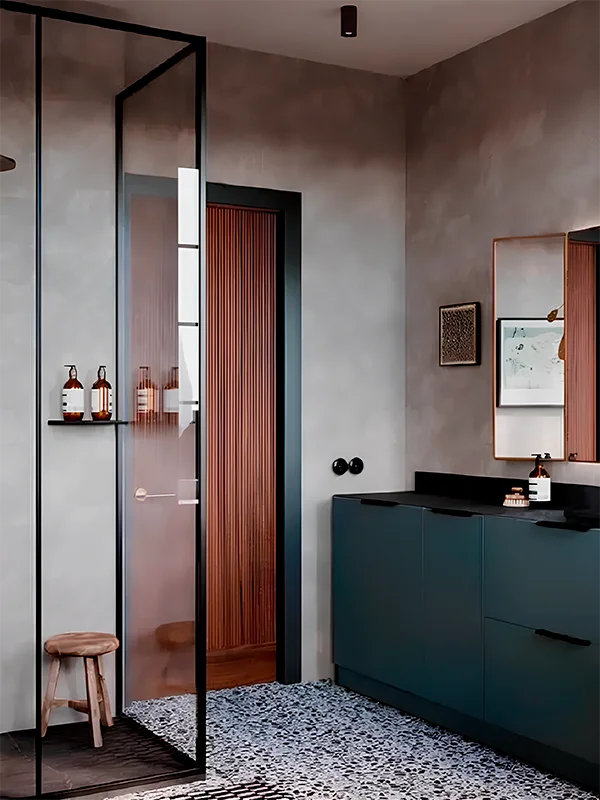 Explorando o Charme do Piso de Cimento Queimado: Dicas, Preços e Locais de Aplicação +40 Fotos 92 banheiro com piso de cimento queimado