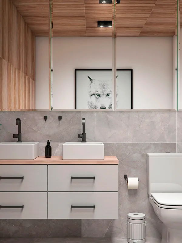 revestimento de Cimento queimado para banheiro