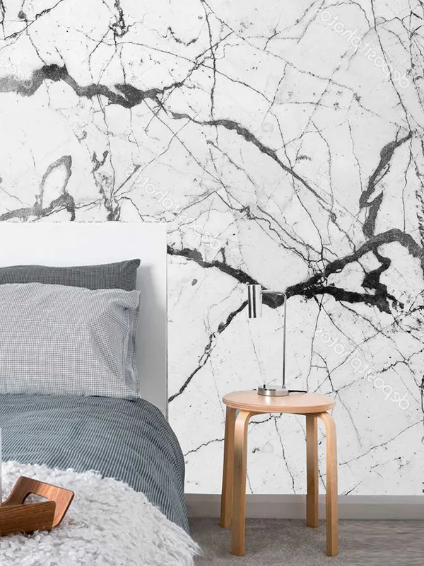 Parede do quarto com marmore 