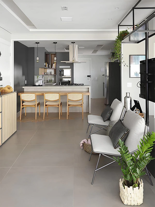 Piso Acetinado: Harmonia e Sofisticação em Cores, Projetos e Modelos +34 Fotos 100 a cor cinza destaca o cimento queimado