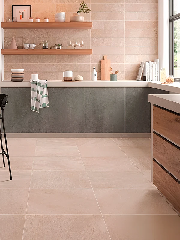 Piso retificado bege