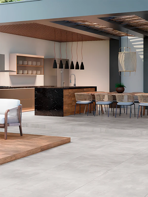 Porcelanato antiderrapante cinza 