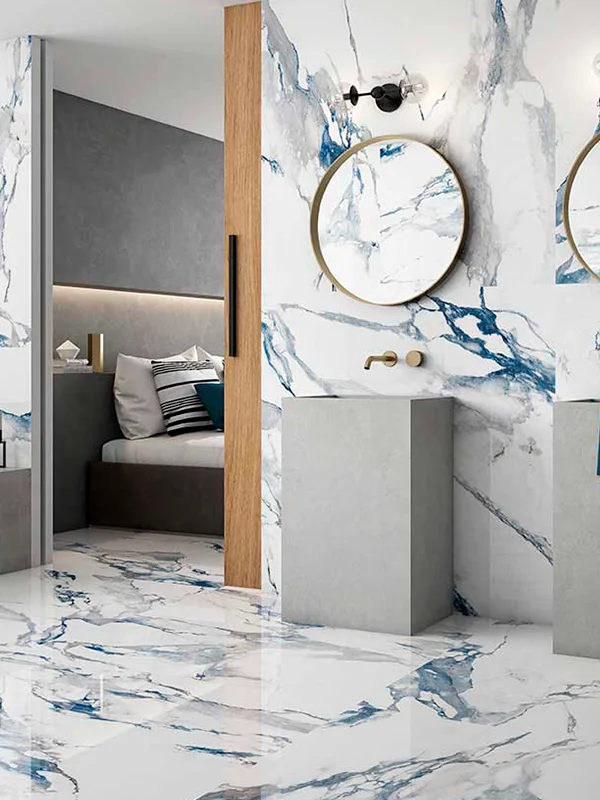 porcelanato marmorizado azul com branco