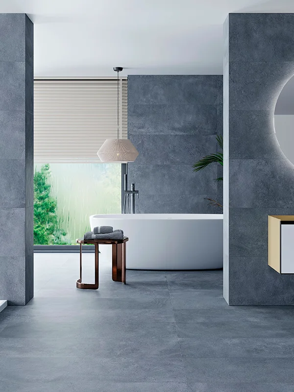 porcelanato azul retificado