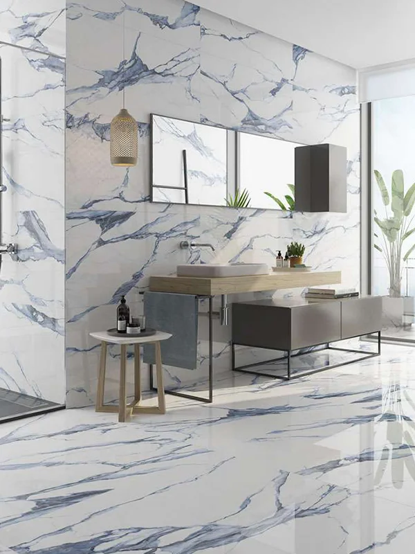 porcelanato azul com branco