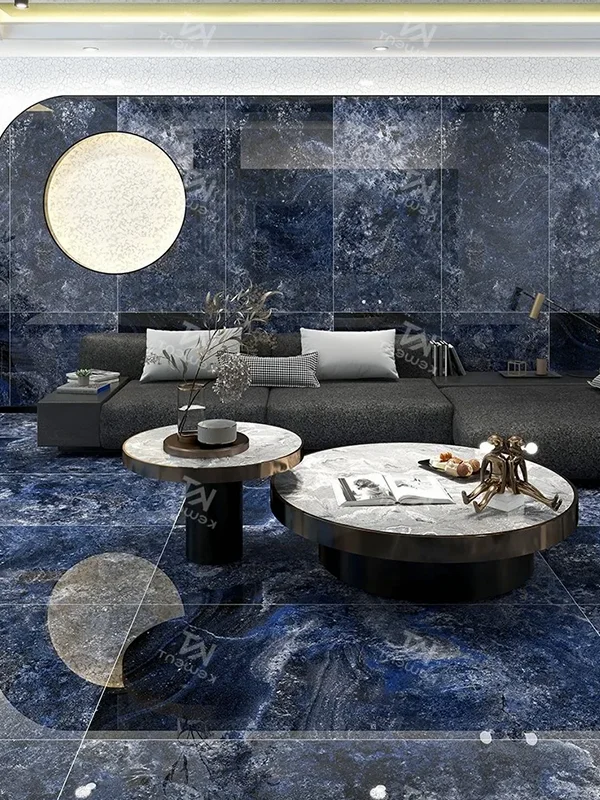 sala com azul escuro na decoração de luxo