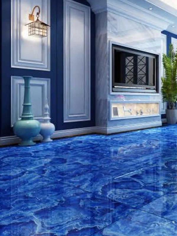 azul polido na casa moderna