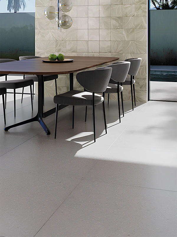 porcelanato cinza com acabamento natual