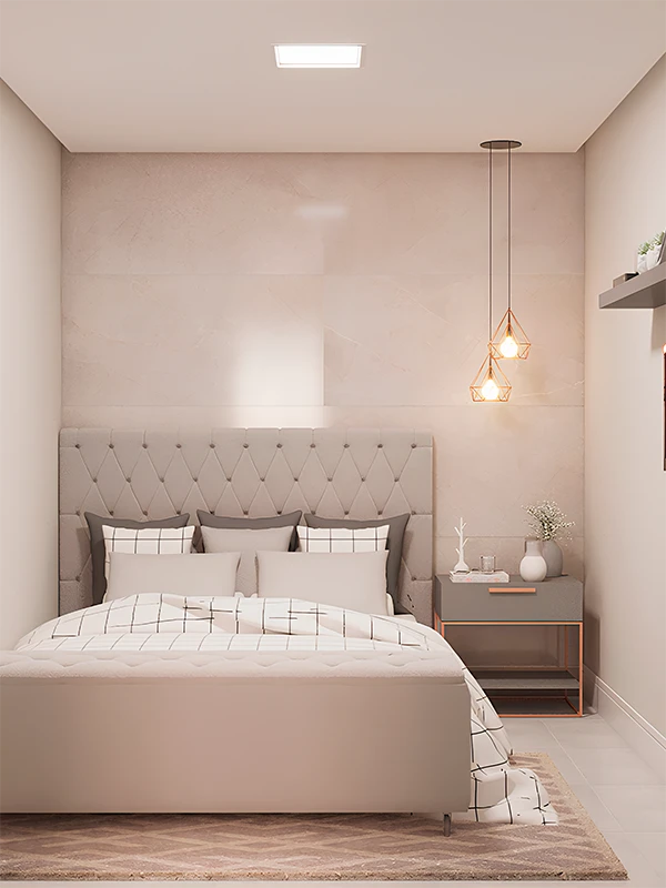 Porcelanato branco para quarto de casal