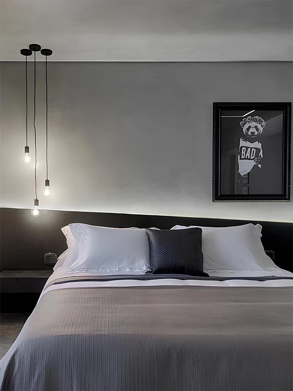 Cinza com Preto para quartos