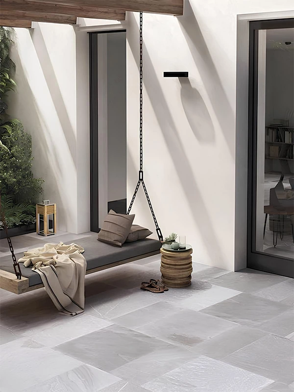 Estilo conteporaneo com cimento queimado aplicado na varanda 