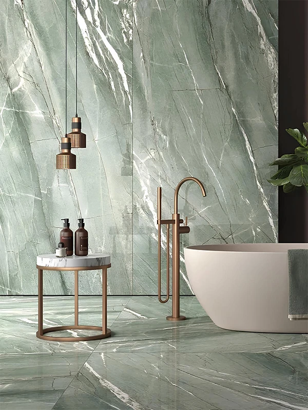 Porcelanato Verde: Revestimento que tem Vida, Natureza e Frescor! Dicas e Projetos +31 Fotos 103 lavabo com porcelanato verde