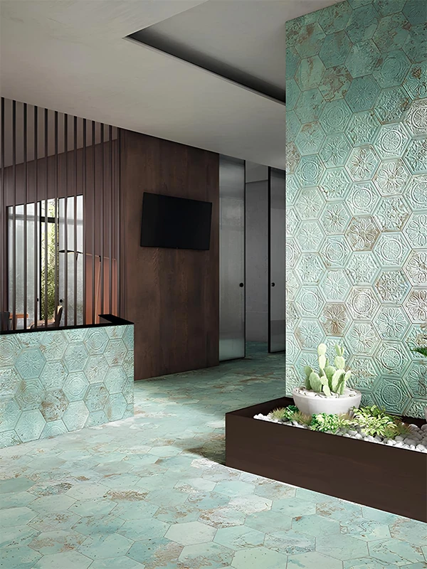 Porcelanato Verde: Revestimento que tem Vida, Natureza e Frescor! Dicas e Projetos +31 Fotos 99 destacando corredores modernos