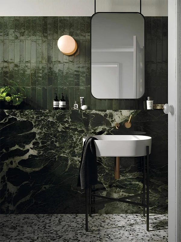 Porcelanato Verde: Revestimento que tem Vida, Natureza e Frescor! Dicas e Projetos +31 Fotos 87 harmonia de cores no ambiente