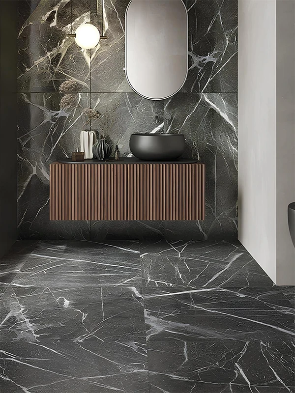 Porcelanato Verde: Revestimento que tem Vida, Natureza e Frescor! Dicas e Projetos +31 Fotos 96 Verde, preto e branco em uma unica decoração, mostrando como vc pode destacar seu projeto com esse tipo de porcelanato