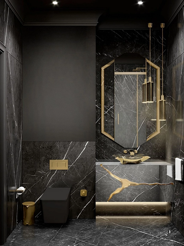 Revestimento preto para banheiro
