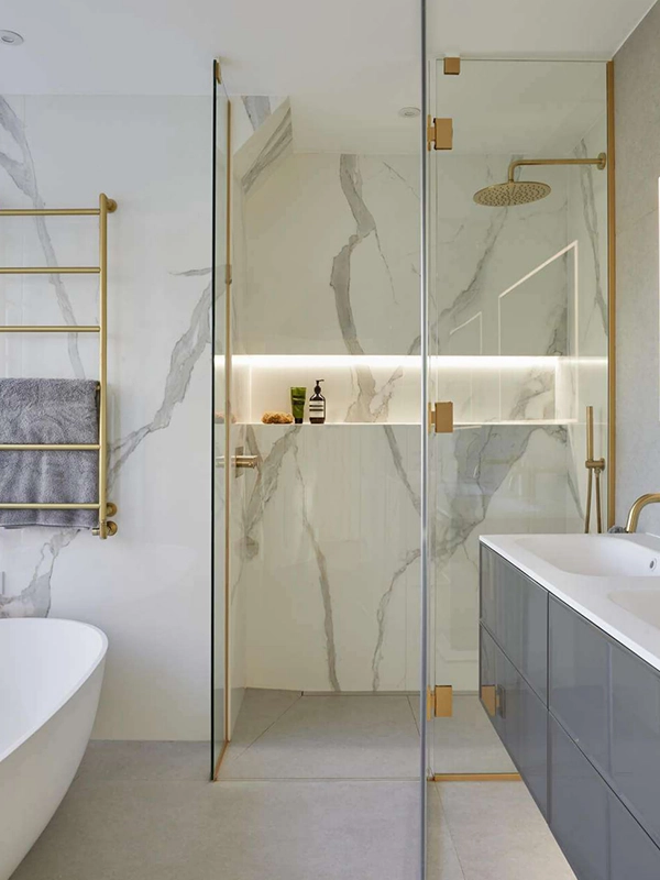 Efeito do porcelanato 3d para banheiro