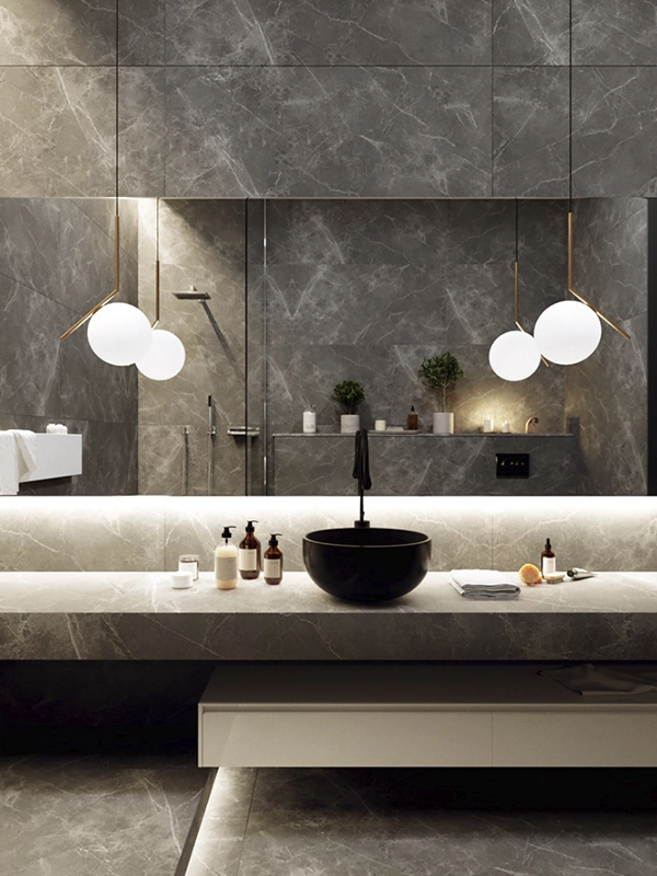 Váriação de decoração com iluminação pendente