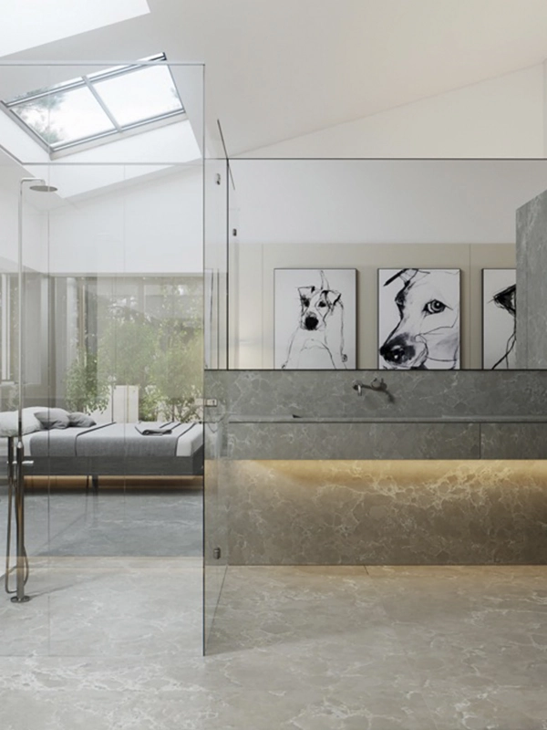 Alegrando o banheiro com cores cimenticia