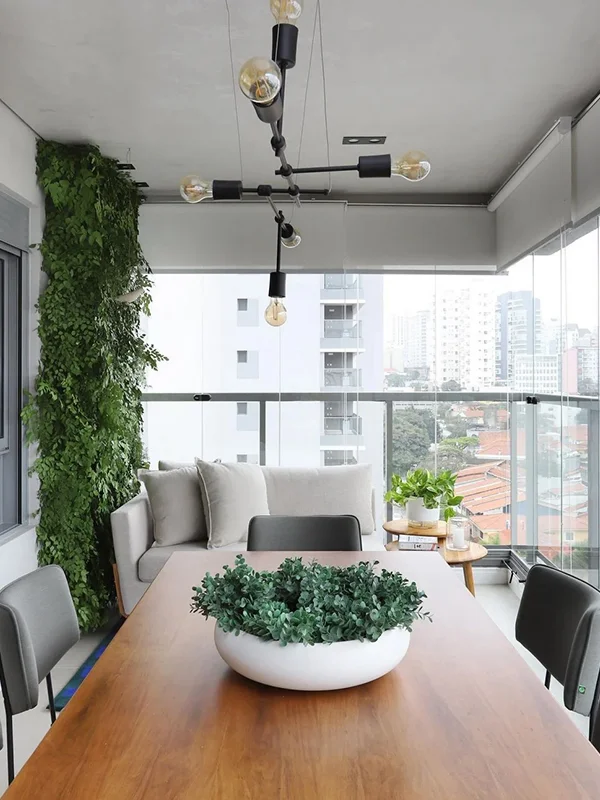 estética da decoração minimalista com plantas 