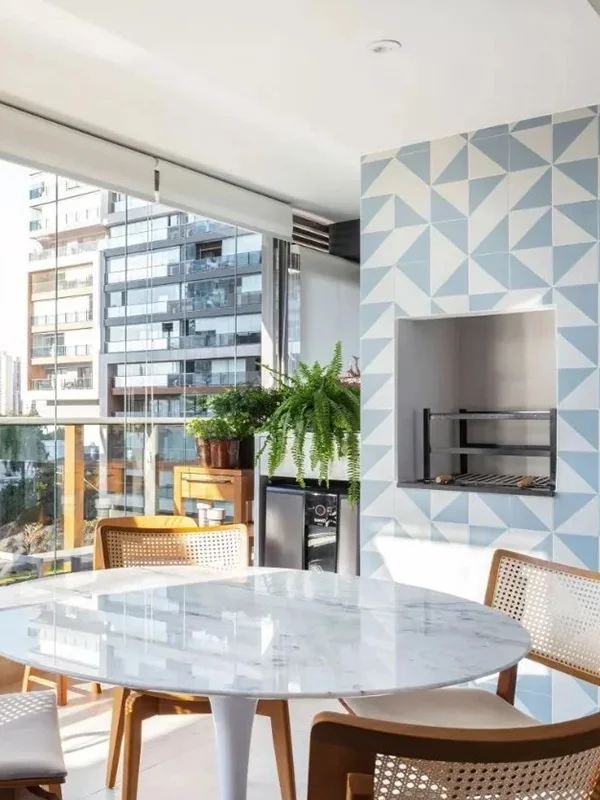 decoração colorida para varanda gourmet