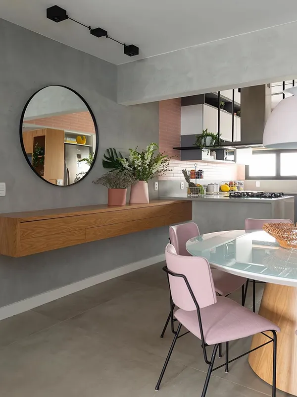 piso e parede de ceramica retificada da cor de cimento queimado