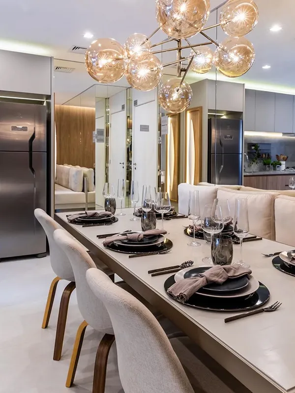 criatividade de decoração na sala de jantar 