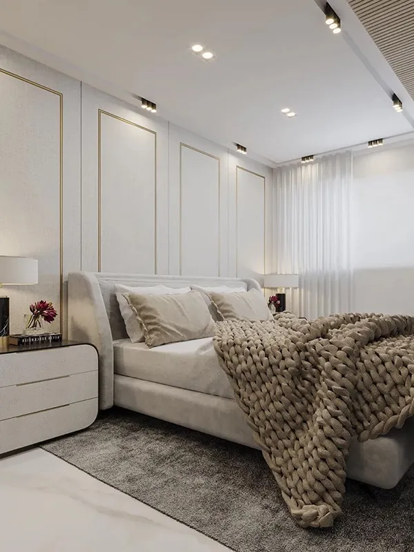 opção de revestimento moderno para quarto de casal