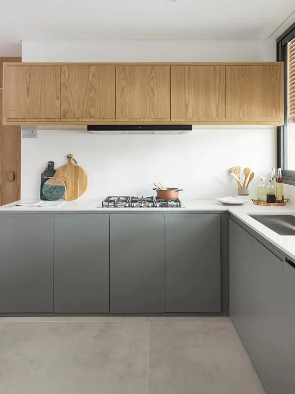 texturas suaves para uma decoração simples da cozinha