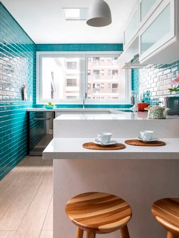 ceramica azul para cozinha 