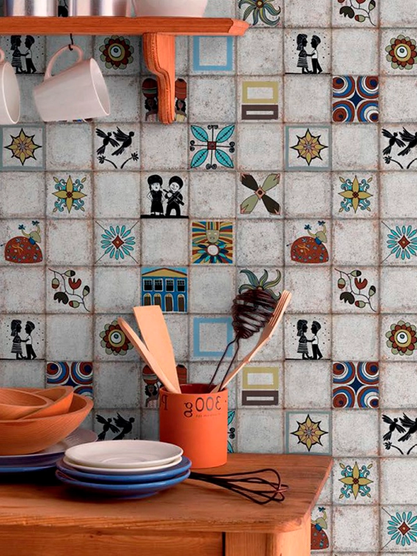 ceramica colorida para cozinha