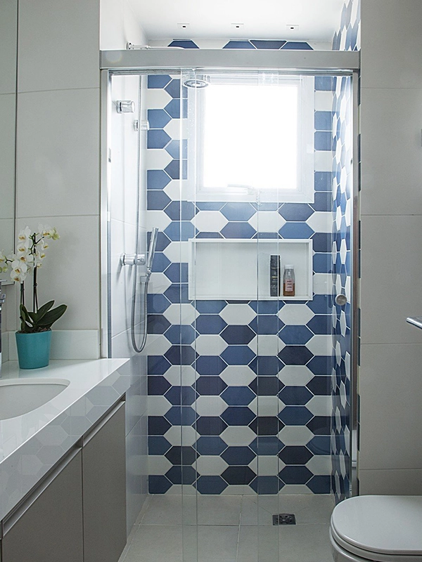 ceramica azul para banheiro 