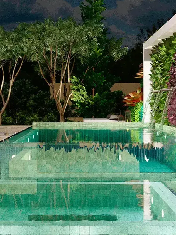 ceramica para Piscina com borda infinita