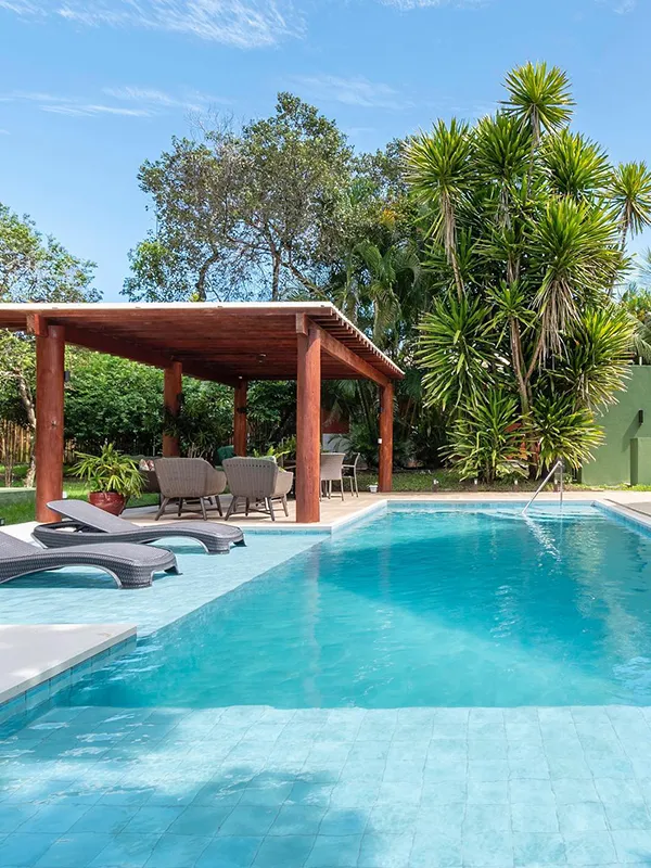 adicionando um pergolado na decoração da piscina