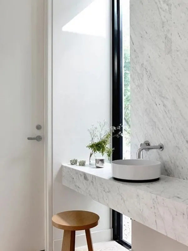 lavabo moderno com marmore carrara