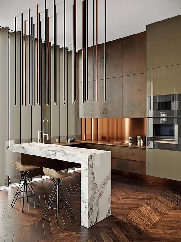 varanda comert com marmore na bancada da churrasqueira 