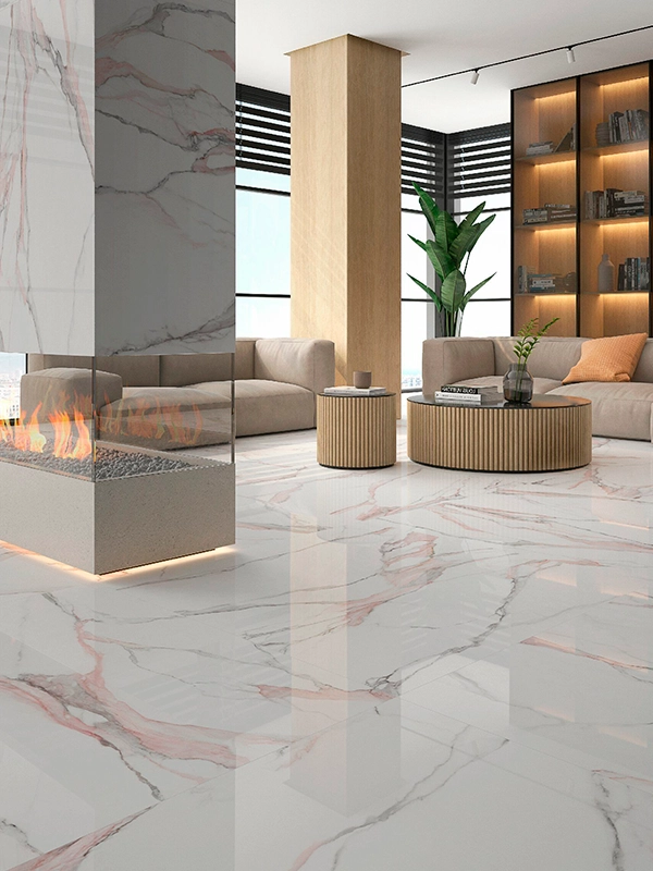 piso de porcelanato esmaltado aplicado na sala de estar